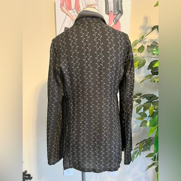 Max Studio Dressy Boho Loose Sheer Bell Sleeve Black Shirt Jacket Size Small - Picture 8 of 9